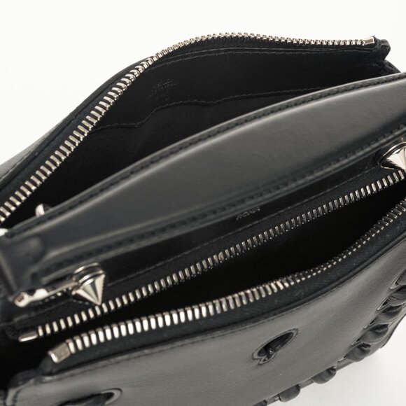Fendi Dotcom Whipstitch Black Leather Satchel - Picture 12 of 14